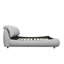 Très grand lit tapissier de luxe avec hauteurs de matelas polyvalentes, structure en bois massif, style moderne pour les chambres chics