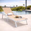 Chaise longue inclinable pour l'extérieur avec roulettes, structure en aluminium thermolaqué et filet respirant, dossier réglable pour la piscine et la terrasse-124823790-124823797
