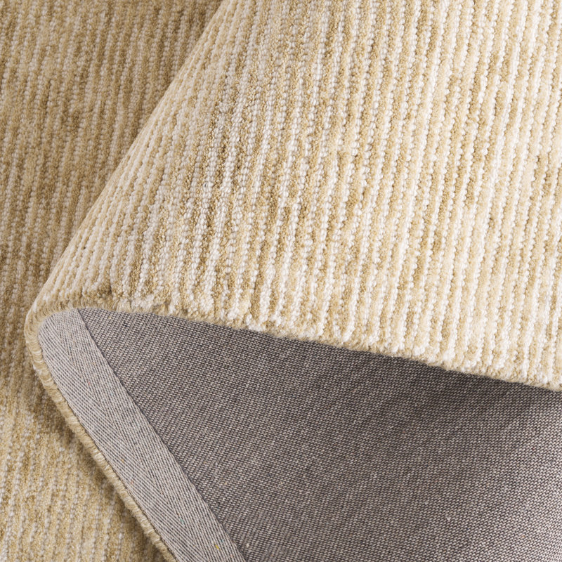 Tapis en coton touffeté à la main ébène ivoire / doré, Rectangle 6 pi x 9 pi