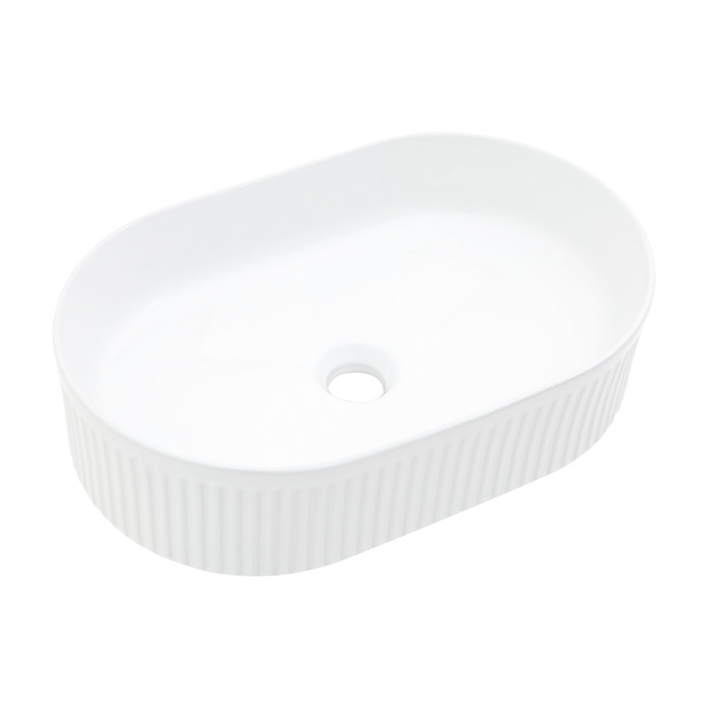 Lavabo de salle de bain en céramique blanche 18,99 x 12,42 pouces - style vasque, moderne, largeur de teinture pour salle de bain