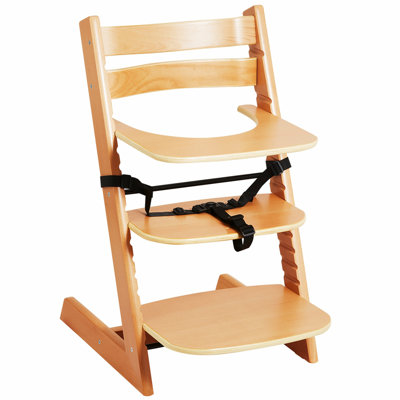 Chaise haute en bois pour bébés et tout-petits, chaise d'alimentation convertible réglable, chaise haute Eat & Grow avec plateau, siège d'appoint portatif pour bébé Grow with Kid, chaise pour tout-petits en bois de hêtre, naturel