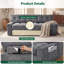 Canapé-lit moderne à 3 places en chenille chatoyante gris moderne, rembourrage en mousse à mémoire de forme, dossier amovible, poches latérales, 75,59 po