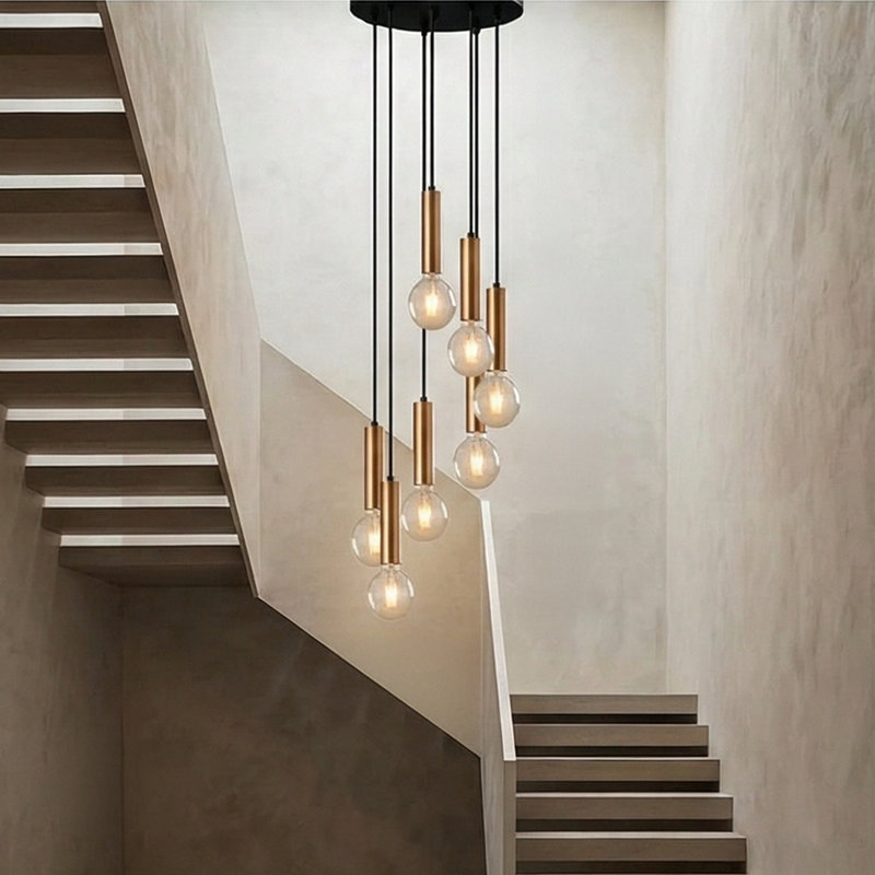 Lustre à niveaux unique 7 lumières