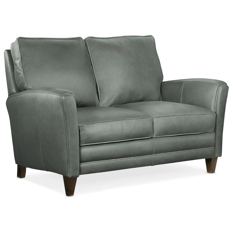 Zion Loveseat, Cobblestone, Anilina Hunter Genuine Leather