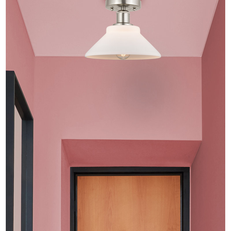 Choccolocco Glass Semi Flush Mount, Matte Black, Matte White
