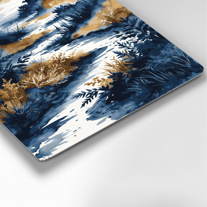 Aquarelle paysage 64, art mural en métal blanc, H 20 po x l 16 po