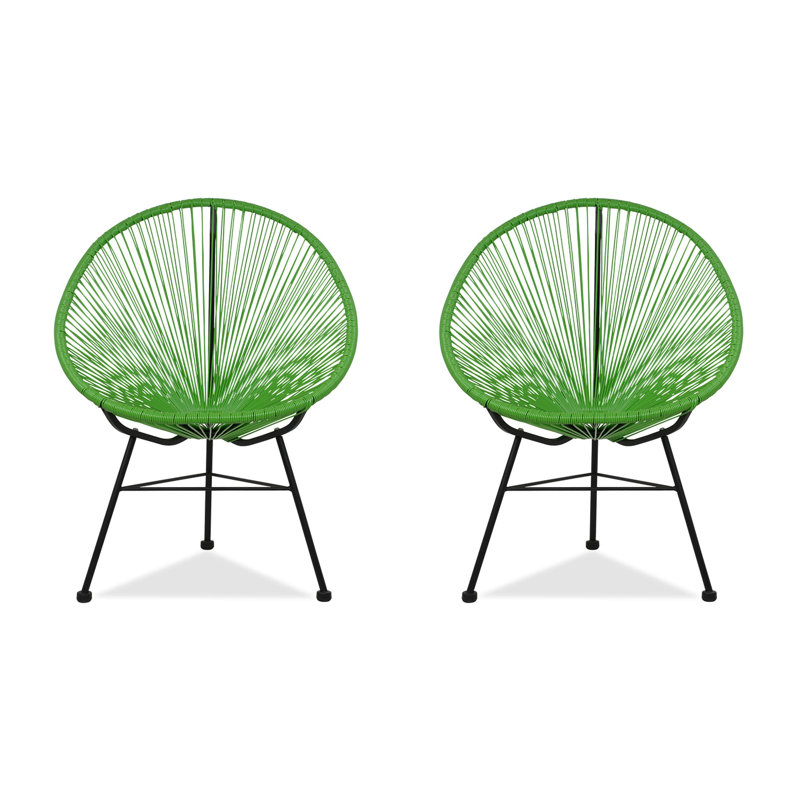 Dawud Outdoor Armless Lounge Chair, Green