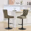 Hauteur réglable moderne, revêtement en cuir PU avec dossier confortable, couleur olive, 2 hauteurs, îlot de cuisine/bar/bar (2 places).