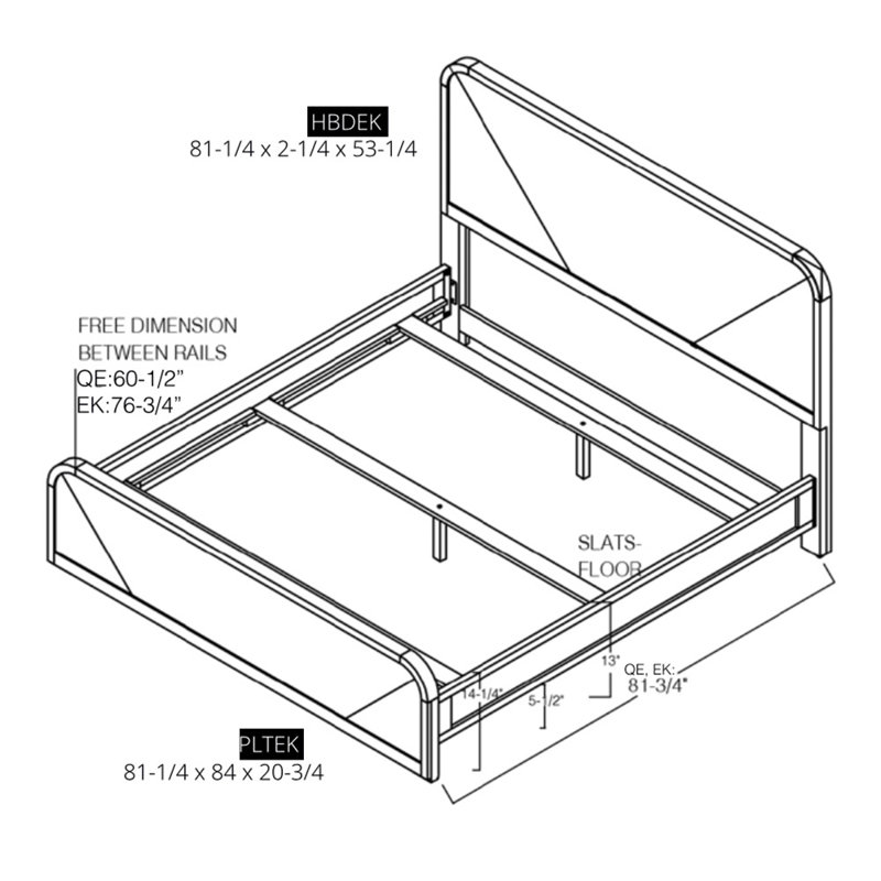 Erianna Solid Wood Standard Bed, Queen