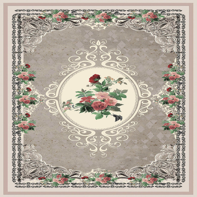 Tapis antibactérien 100% polyester 5,9 x 9,2 pi Luxurious Pois en feutre antidérapant en PVC, d'une hauteur de poils de 0,3 po | Lavable à la machine, impression numérique 3D, parfaite pour le décor du salon et de la chambre à coucher
