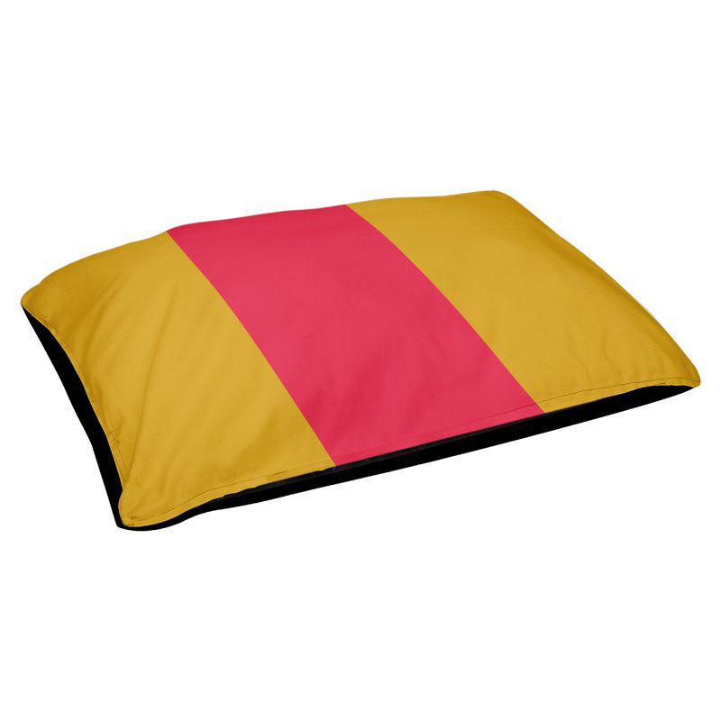 Coussin rectangulaire designer Los Angeles, Grand (L 40 po x l 50 po), Or / rouge