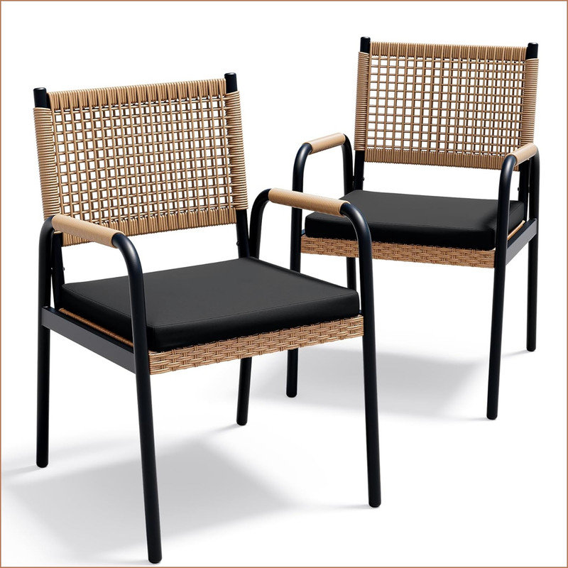Metal Outdoor Lounge Chair, Black, Black