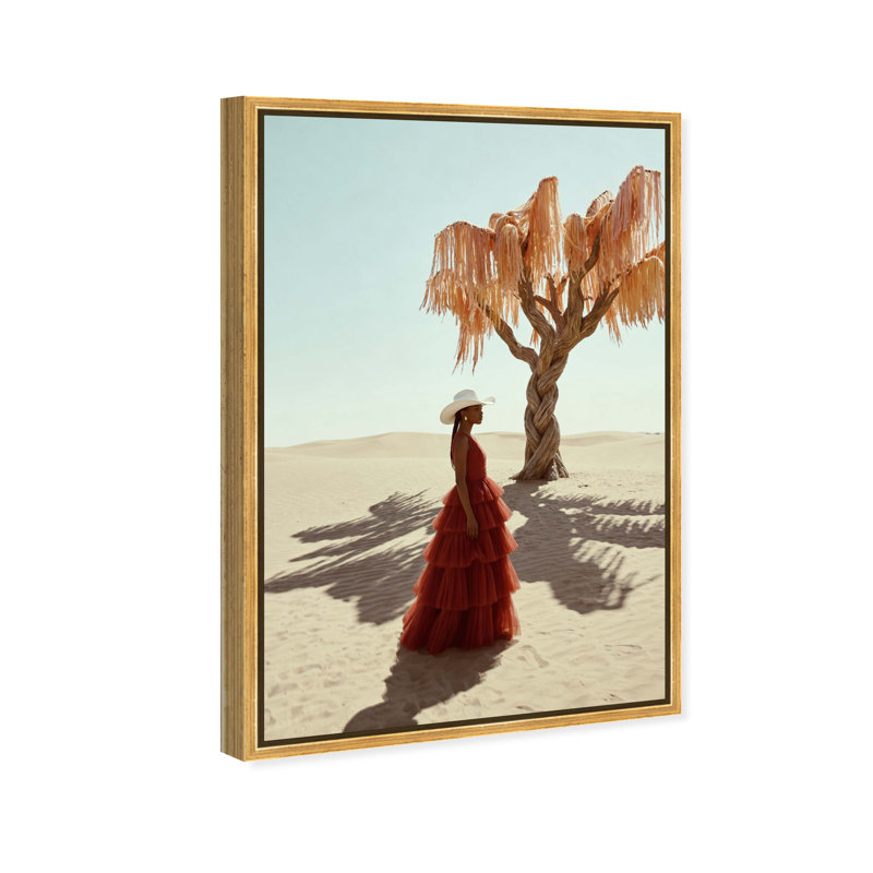 Cowgirl Couture Print by Oliver Gal, 37"H x 55"W, Gold Floater Frame