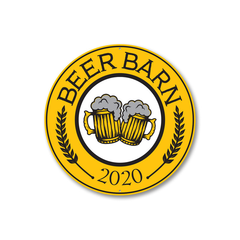 Panneau en aluminium Beer Barn, H 12 po x l 12 po x P 0,04 po