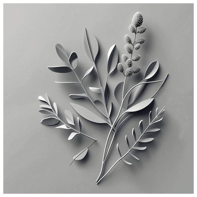 Feuilles tendues sur toile tendue - Décoration murale nature en plusieurs tailles, 20 x 30 pouces