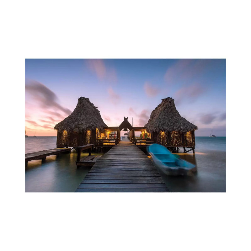 Coucher de soleil à San Pedro, Belize par Matteo Colombo - Photographie sur toile tendue, H 12 po x l 18 po x 1,5 po