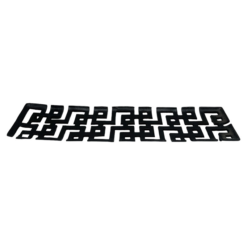 Plateau décoratif décoratif fait à la main en aluminium, H 1,5 po x l 27,5 po x P 7 po, Noir