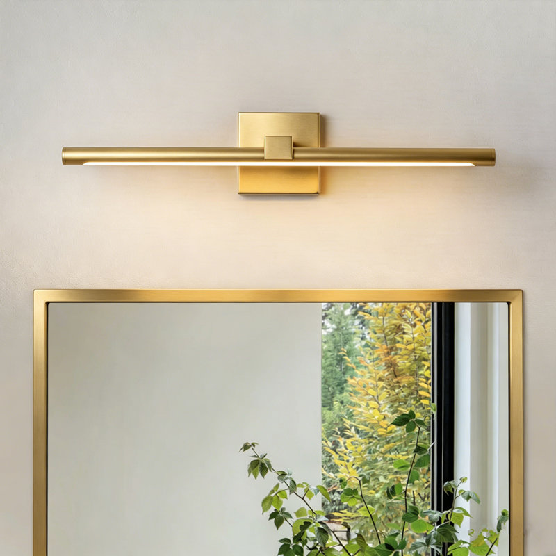 Dimmable LED Hardwired Aluminum Wall Sconces, Brushed Gold