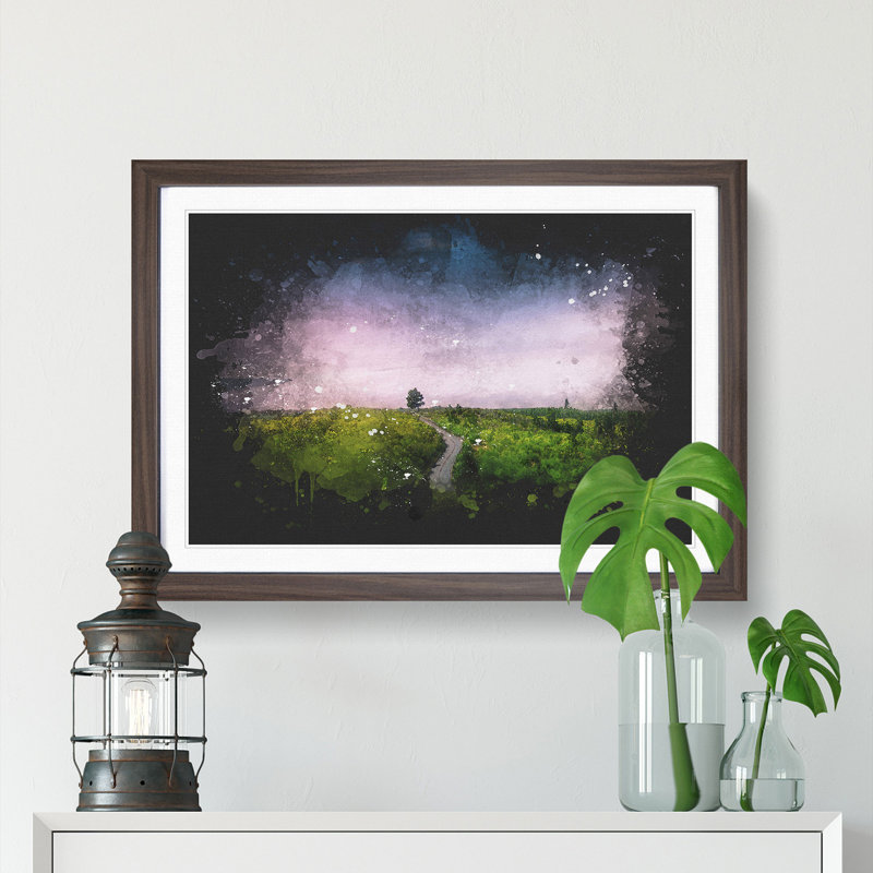 Driving Through Tenerife Paint Splash - Framed Print, Walnut Framed, 62cm H x 87cm W x 2cm D