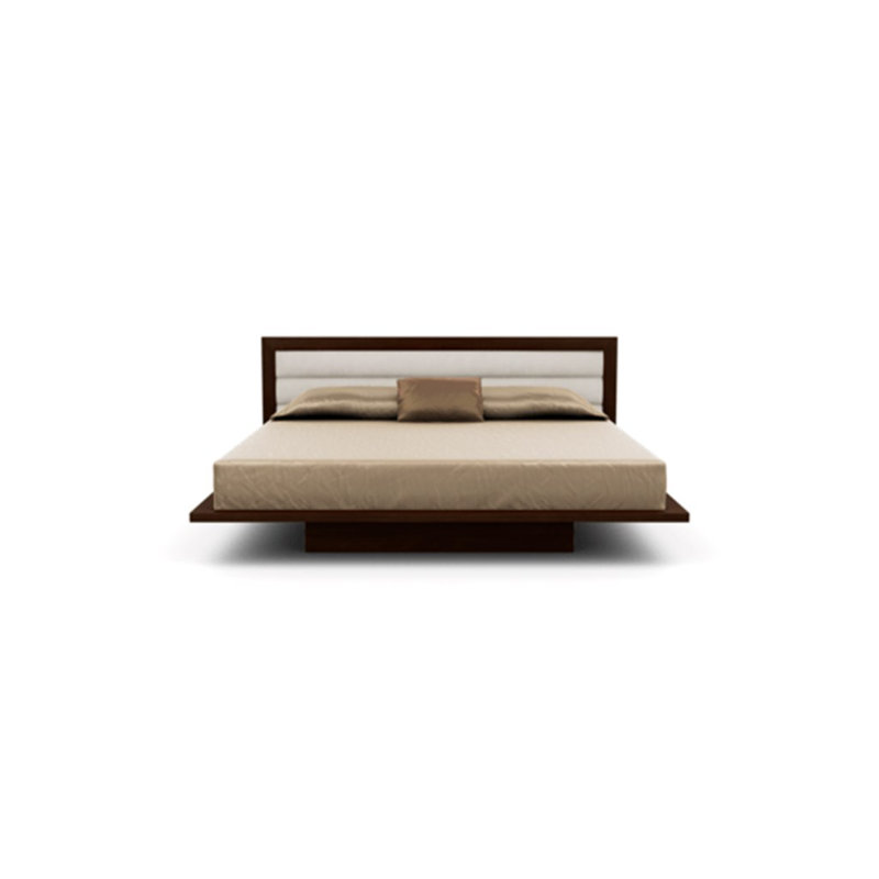 Moduluxe Upholstered Bed, Onyx, King, Natural Walnut