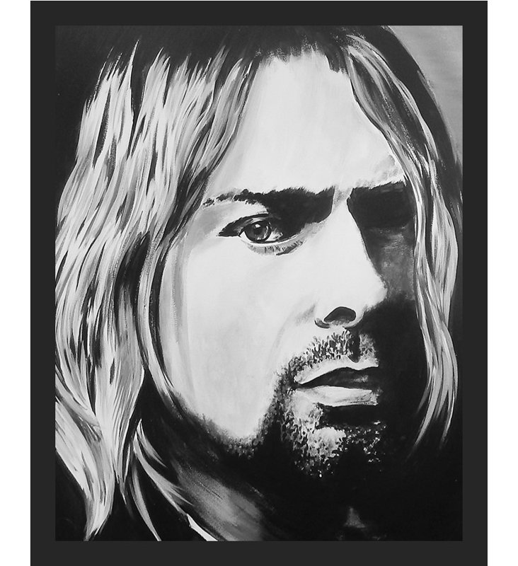 Kurt Cobain by Ed Capeau - Single Picture Frame Print, 18.5" H x 14.5" W, No Mat