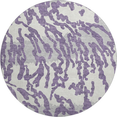 Premium Machine Washable Prisco Purple Rug