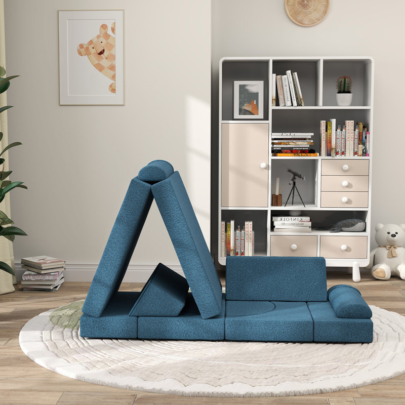 Blocs d'escalade en mousse désossés QABA, jouets d'escalade pour tout-petits, équipement de jeu intérieur doux pour garçons et filles, bleu