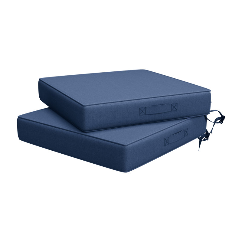 Ensemble de 3 coussins de remplacement pour l'extérieur avec pince de retenue, Marine, L 22 po x P 22 po