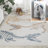 Kingdarr T-Rex Modern Kids Machine-Washable Cream/Multi Rug-1179495565