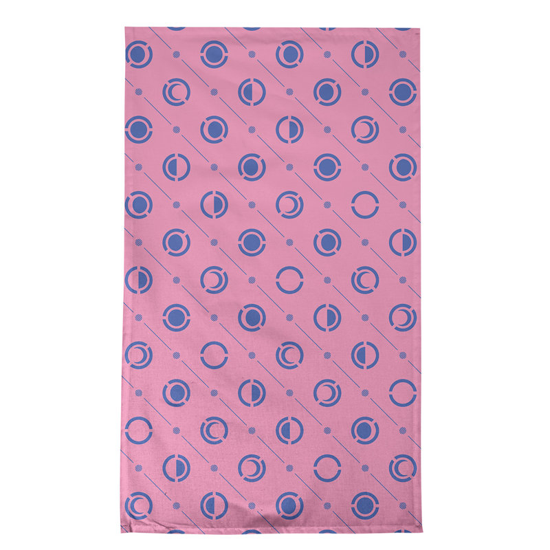 Torchon Moon phases, Rouge / bleu, Croisé en coton