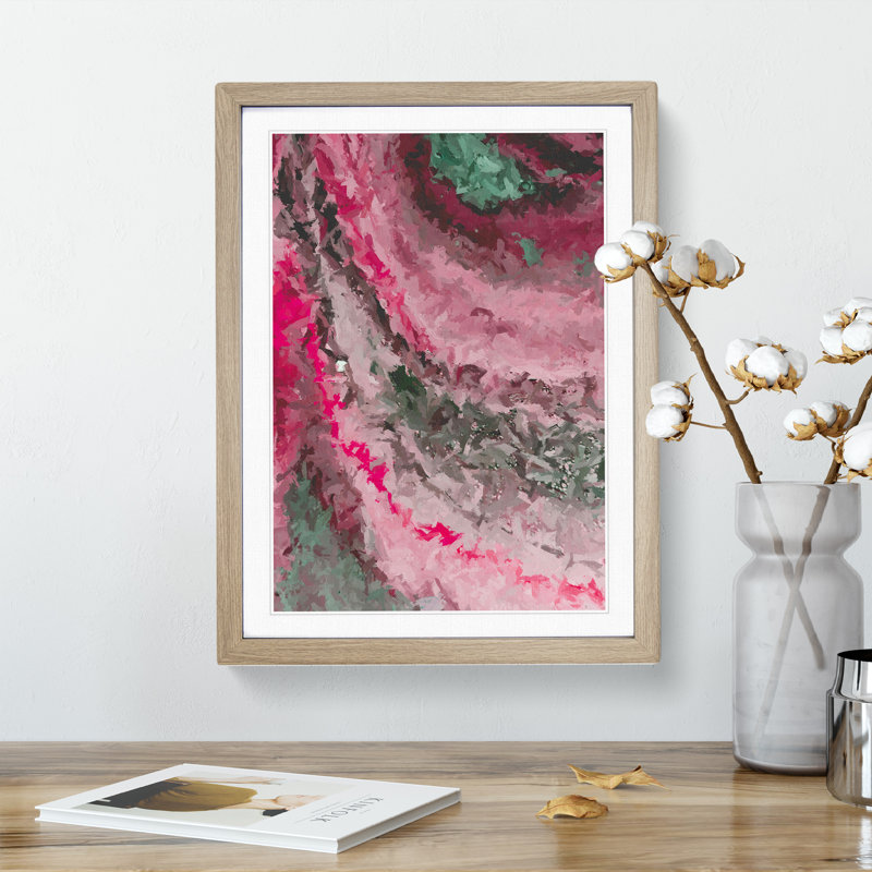 Transform Abstract - Wall Art, 48cm H x 36cm W, Oak Framed, White