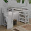 Lit mezzanine avec tablettes, escalier de rangement, petite armoire et lumière DEL blanche-1639540913