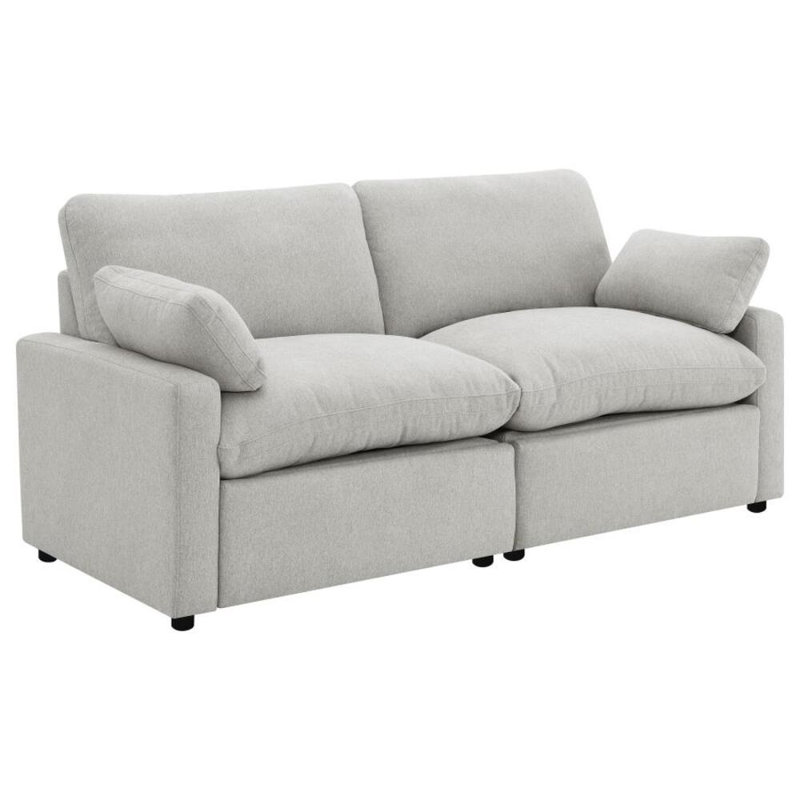 Roca Modular Power Loveseat Grey