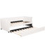 Lit de jour simple beige avec couchette de rangement extensible portative ergonomique et empilable