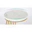 Table de bout ronde 19,68 "moderne avec rangement à 2 niveaux - Faux marbre blanc et table d'appoint dorée