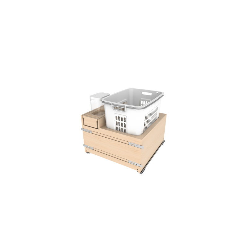 Wood Hamper With OXO And Storage For Base Cabinets W/ Soft-Close