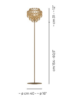 Giogali Floor Lamp Crystal Amber Matt Bronze 1 E26 Ul 1, Crystal Amber, Matte Bronze