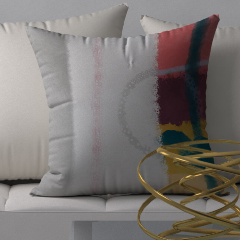 Abstract Throw Pillow, 18" H x 18" W