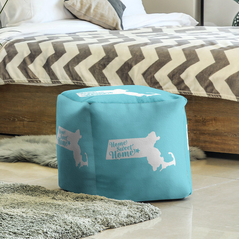 Repose-pieds à cubes worcester the home, Bleu sarcelle