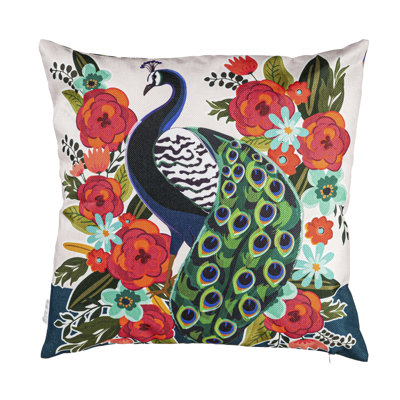 Housse de coussin d'extérieur Floral Peacock