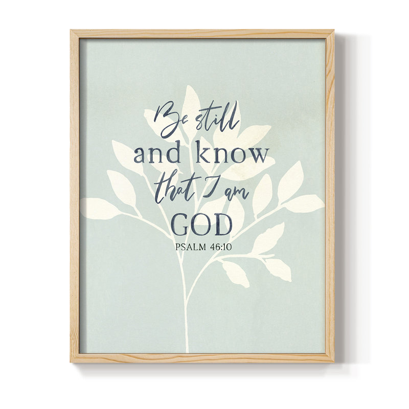 Be Still Framed Print - Solid Wood, Natural, 15" H x 12" W