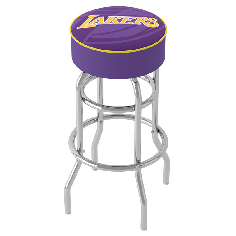 Swivel Upholstered Counter Stool with Metal Frame