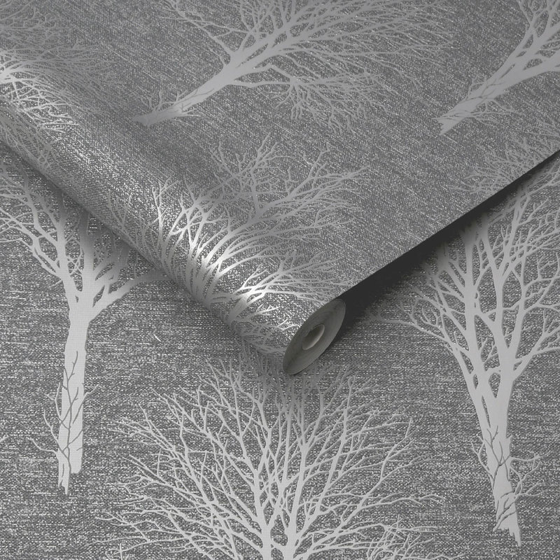 Boutique Landscape Wallpaper, Charcoal