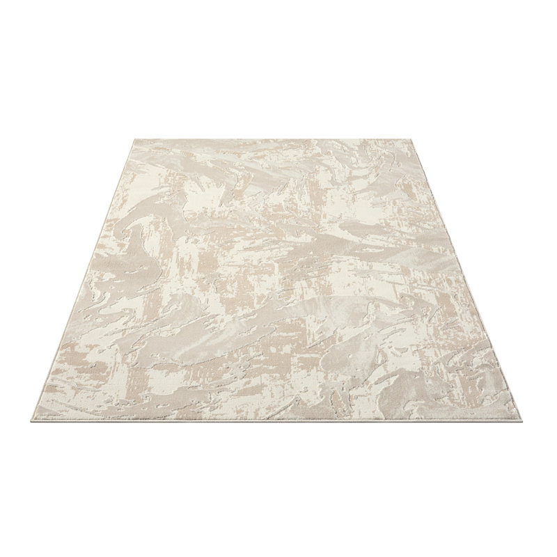 Abani Rugs Cream Beige Abstract Wavy  Area Rug, Rectangle 2' x 3'