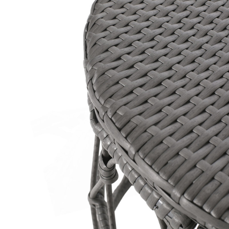 Wicker Weave Side Table, Grey