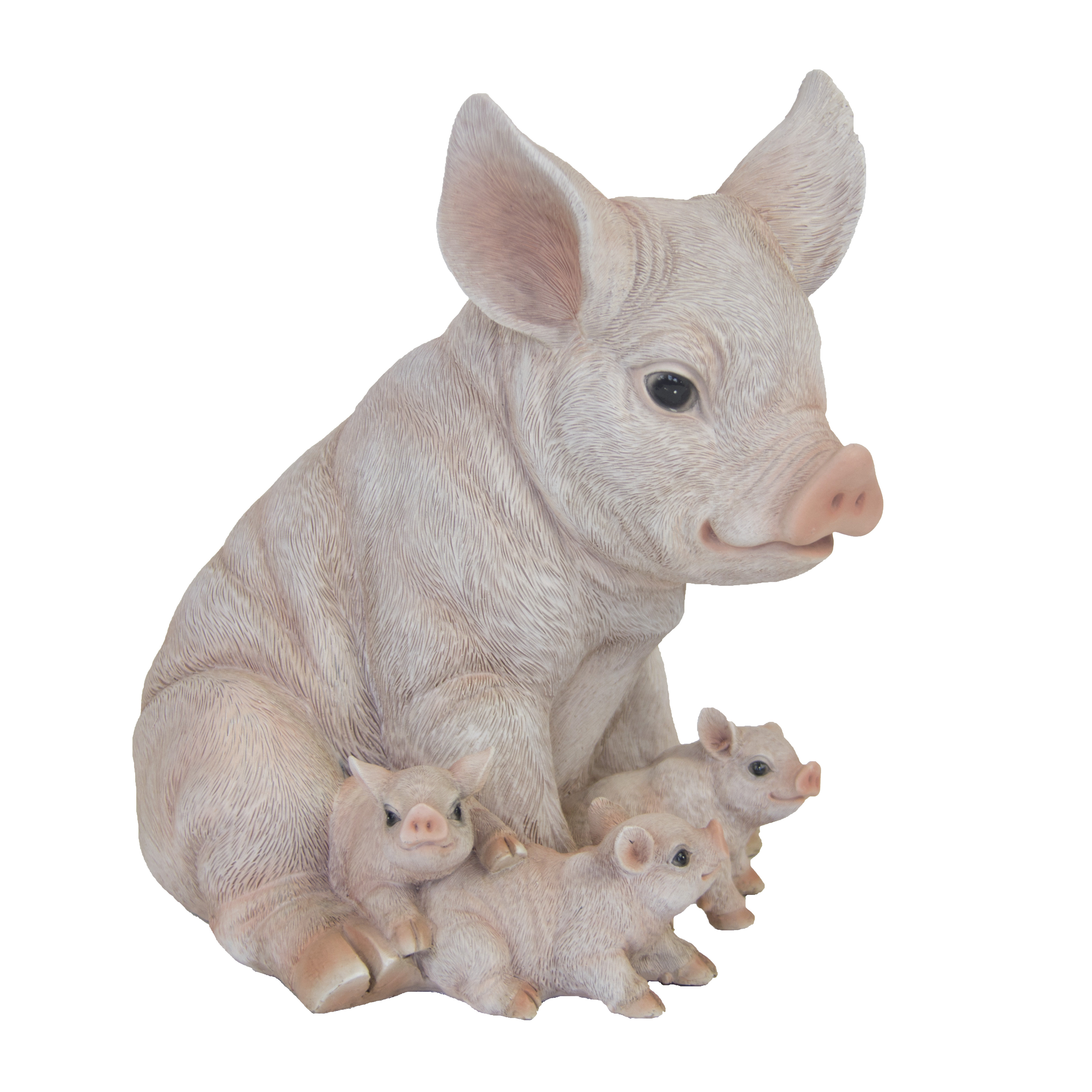 Spotted Baby Pig Sitting Piglet Yard Ornament Resin Figurine