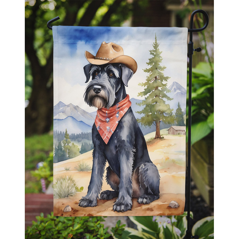 Drapeau Cowboy Welcome Garden, Schnauzer géant