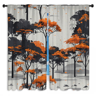 Rideaux orange obscurcissant et obscurcissant - 2 panneaux