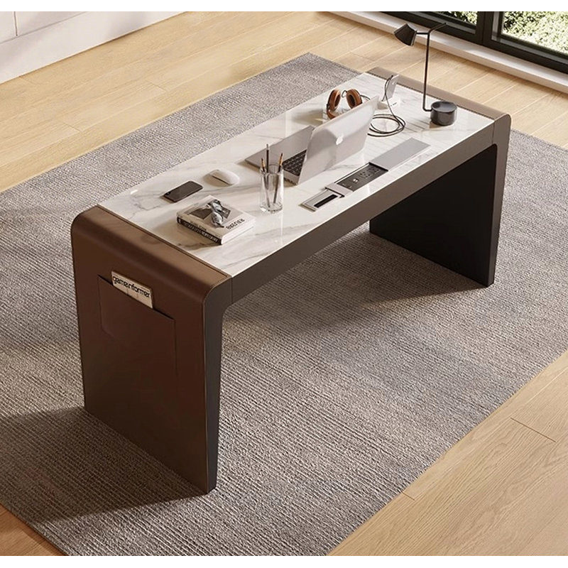 Light Luxury Modern Sintered Stone Tabletop Desk, 29.53" H x 62.99" W x 23.62" D
