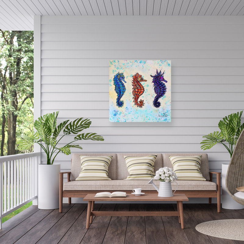 Toile d'extérieur Karrie Evenson Seahorse, H 18 po x l 18 po